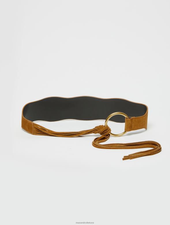 piederums 8VJP1081 pūderrozā zamšādas josta ar bārkstīm sievietes MAX&Co.