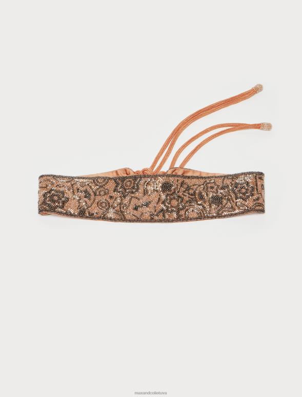 piederums 8VJP1084 pūderrozā fāzēm satīna josta sievietes MAX&Co.