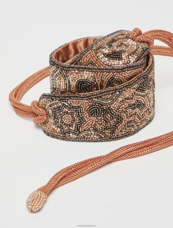 piederums 8VJP1084 pūderrozā fāzēm satīna josta sievietes MAX&Co.