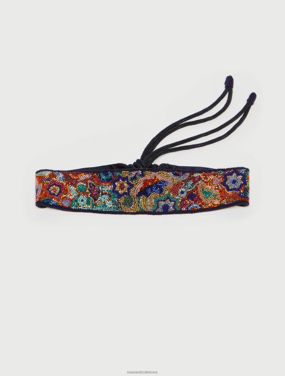 piederums 8VJP1085 jūras zils fāzēm satīna josta sievietes MAX&Co.