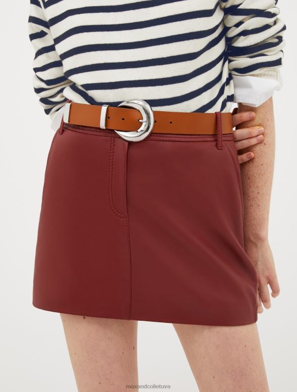 piederums 8VJP1087 iedegums šaura ādas josta sievietes MAX&Co.