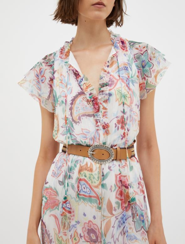 piederums 8VJP1088 brūns ādas un lentes josta sievietes MAX&Co.