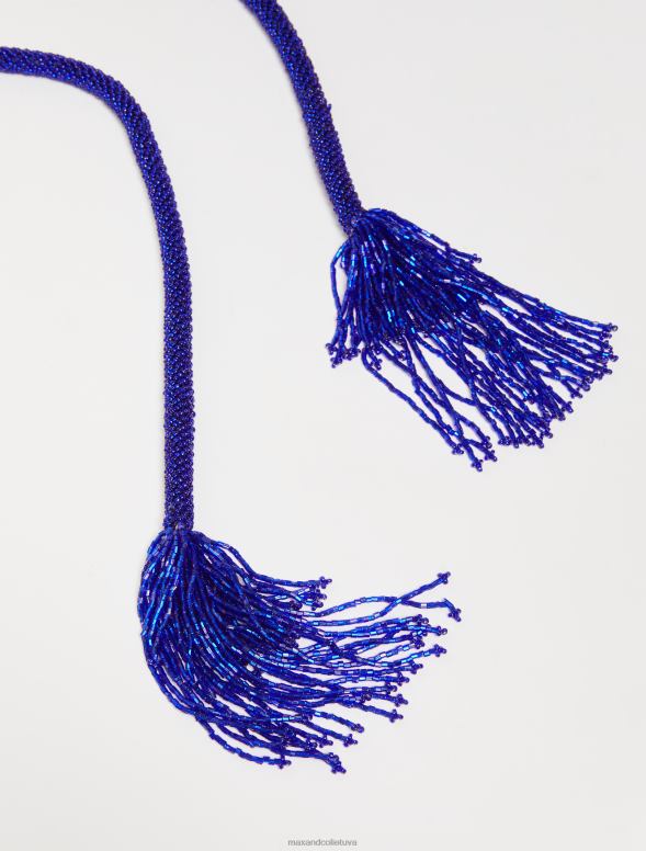 piederums 8VJP1093 rudzupuķu zils fāzēm pušķota josta sievietes MAX&Co.