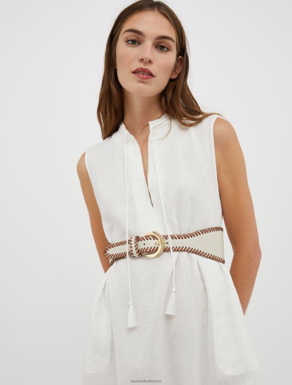 piederums 8VJP1095 ziloņkauls izšūta josta sievietes MAX&Co.