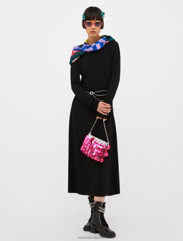 piederums 8VJP1097 gaiši pelēks ar rhinestone izgreznota ķēdes josta sievietes MAX&Co.