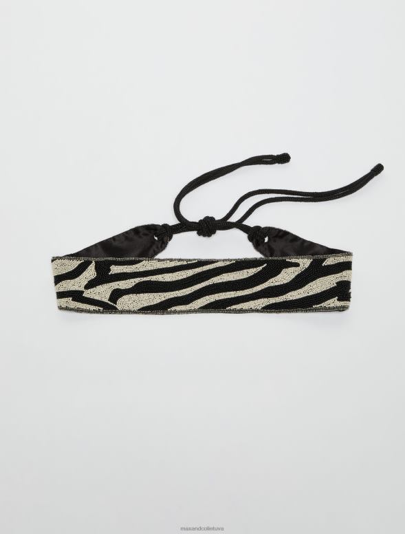 piederums 8VJP1098 melns fāzēm satīna josta sievietes MAX&Co.