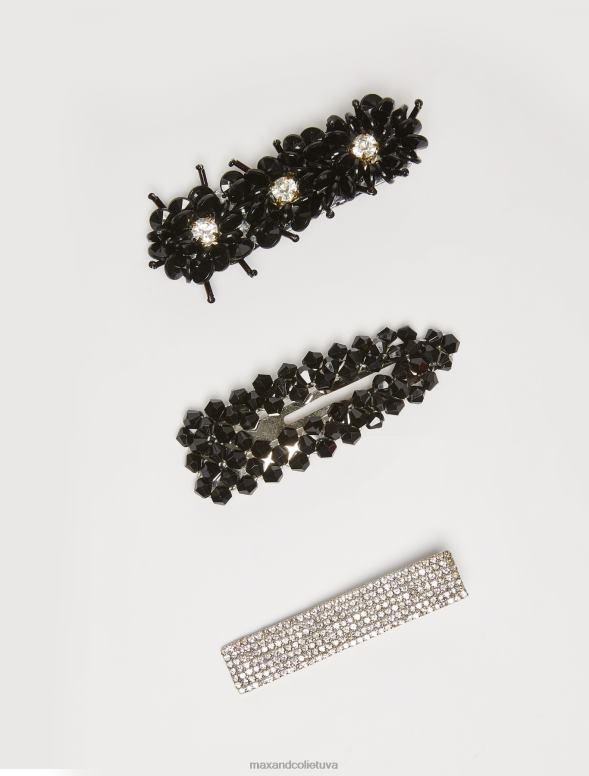 piederums 8VJP1067 melns bejeweller matu sprādzes komplekts sievietes MAX&Co.