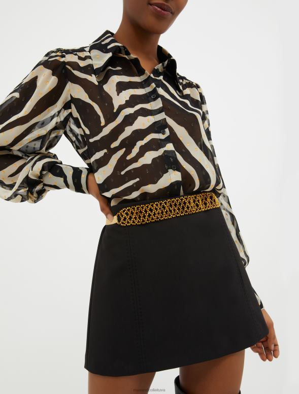 piederums 8VJP1069 zelts pērlīšu lentes choker sievietes MAX&Co.