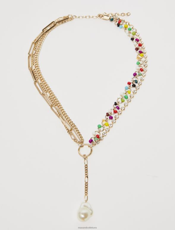 piederums 8VJP1075 zelts jaukta ķēdes kaklarota sievietes MAX&Co.