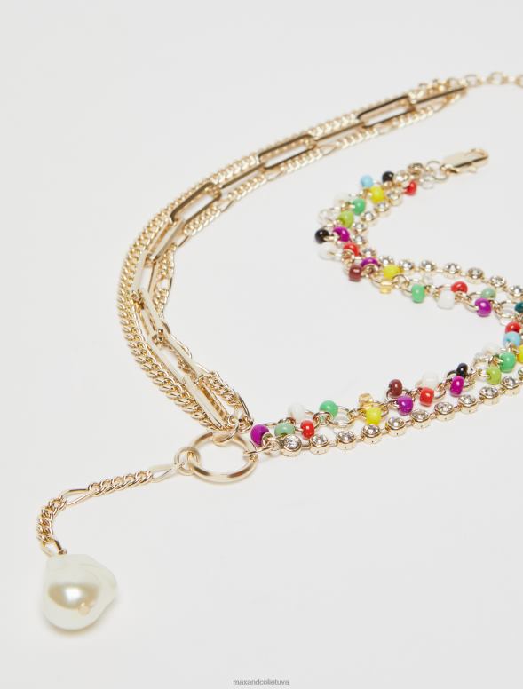 piederums 8VJP1075 zelts jaukta ķēdes kaklarota sievietes MAX&Co.