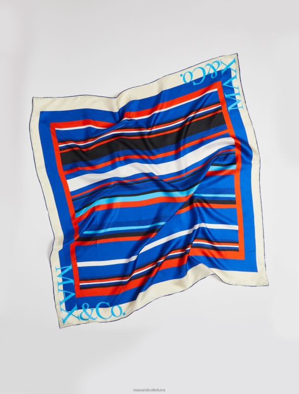 piederums 8VJP1108 jūras zils cilvēki, vietas, krāsa zīda foulard sievietes MAX&Co.