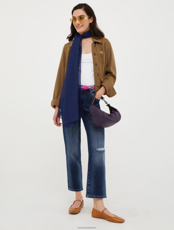 piederums 8VJP1113 pusnakts zils liela voile šalle sievietes MAX&Co.