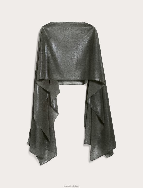 piederums 8VJP1115 melns lurex voile paraustīja plecus sievietes MAX&Co.