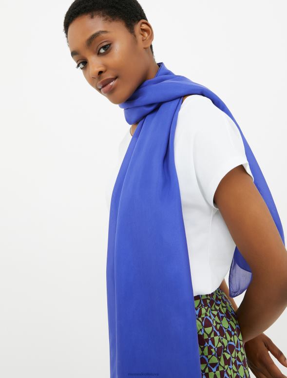 piederums 8VJP1118 rudzupuķu zils tīra zīda nozaga sievietes MAX&Co.