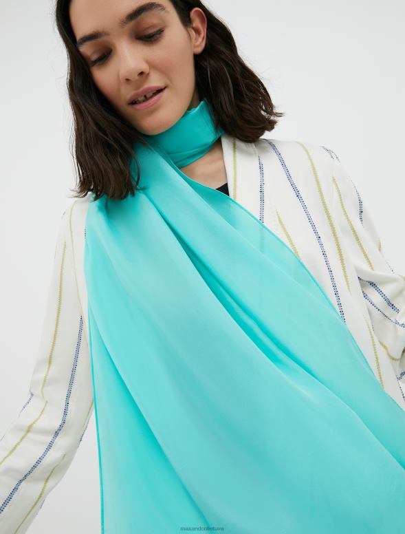 piederums 8VJP1120 debesu zils tīra zīda nozaga sievietes MAX&Co.