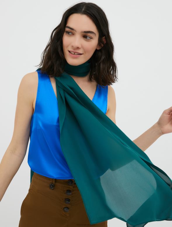 piederums 8VJP1121 gaiši zils tīra zīda nozaga sievietes MAX&Co.