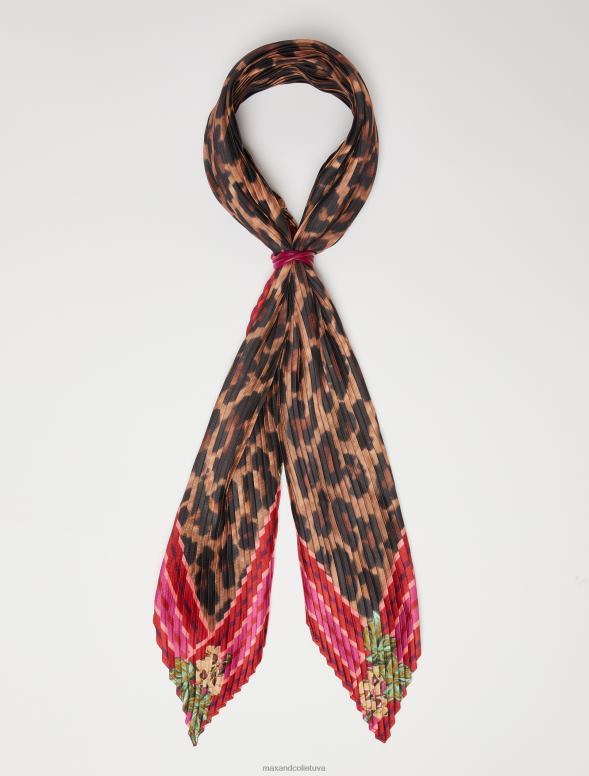 piederums 8VJP1133 brūns kroku sarža šalle sievietes MAX&Co.