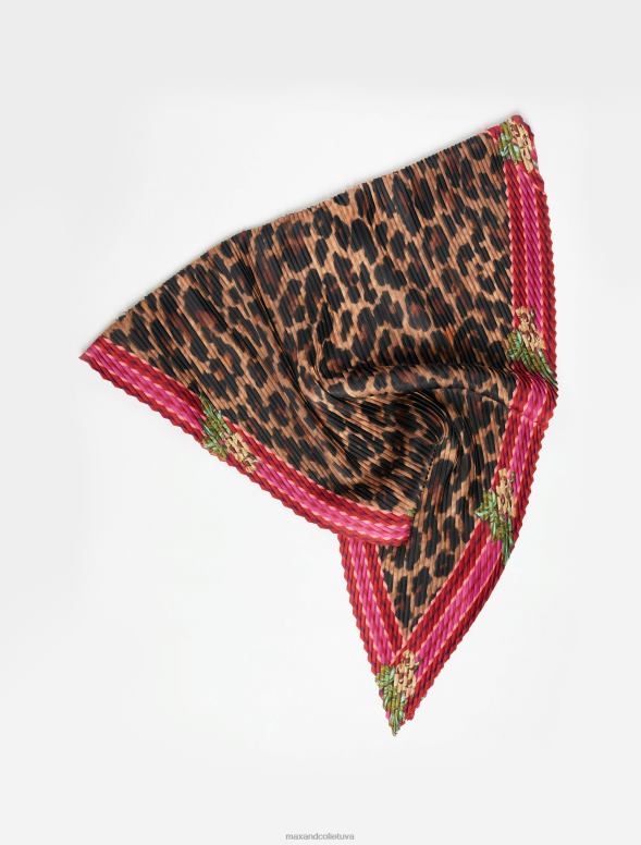 piederums 8VJP1133 brūns kroku sarža šalle sievietes MAX&Co.