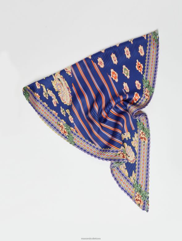 piederums 8VJP1134 gaiši zils kroku sarža šalle sievietes MAX&Co.