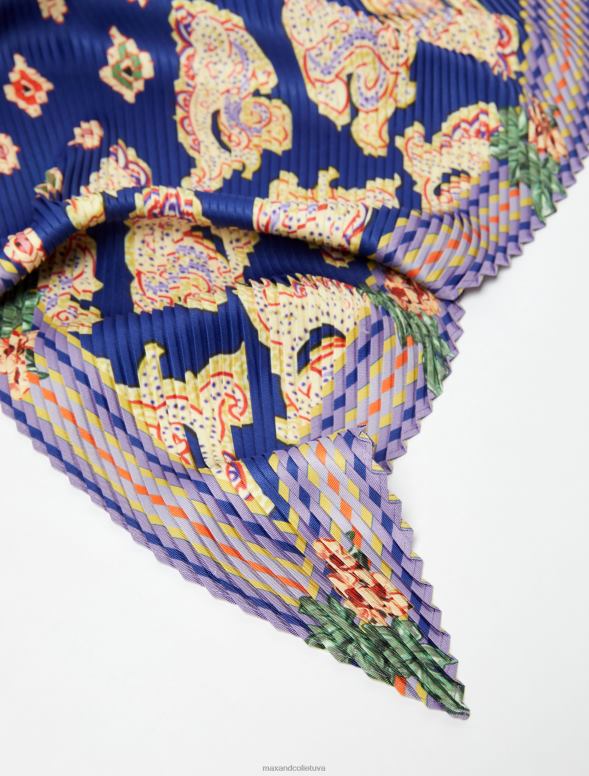 piederums 8VJP1134 gaiši zils kroku sarža šalle sievietes MAX&Co.