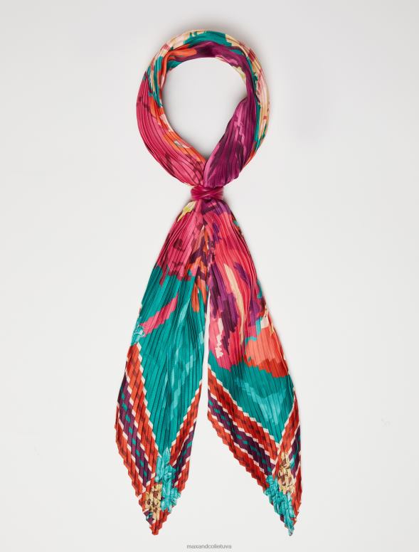 piederums 8VJP1135 zaļš kroku sarža šalle sievietes MAX&Co.