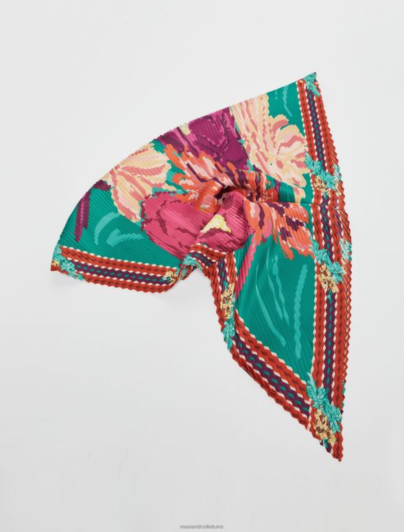 piederums 8VJP1135 zaļš kroku sarža šalle sievietes MAX&Co.