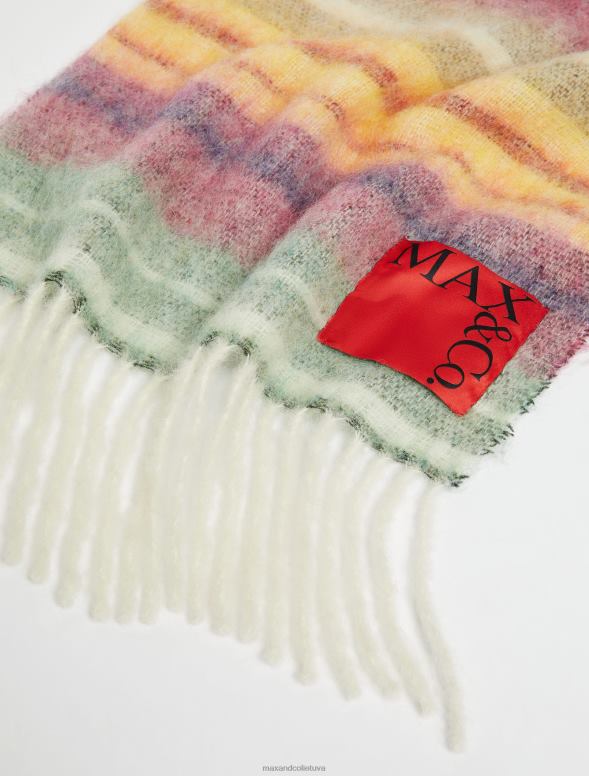 piederums 8VJP1140 maigi dzeltens svītraina vilnas un alpakas šalle sievietes MAX&Co.