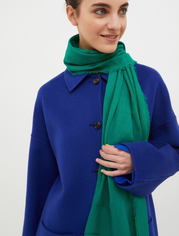 piederums 8VJP1141 zaļš monogramma vilnas nozaga sievietes MAX&Co.