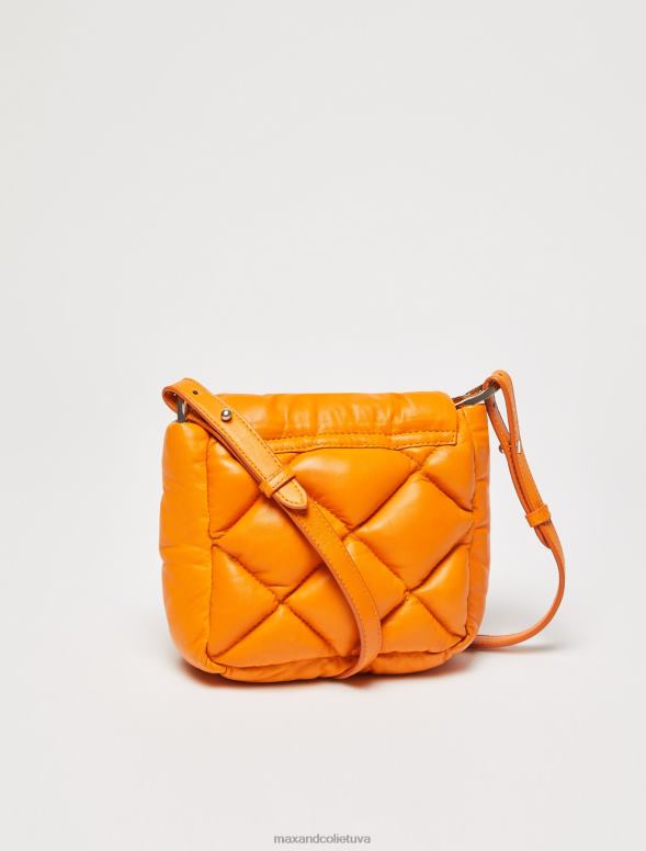 piederums 8VJP1000 apelsīns stepēta nappa ādas mini soma sievietes MAX&Co.