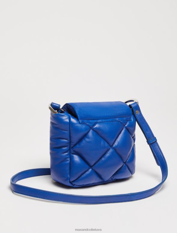 piederums 8VJP1001 rudzupuķu zils stepēta nappa ādas mini soma sievietes MAX&Co.