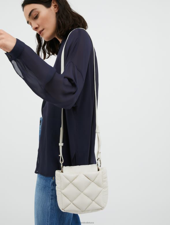 piederums 8VJP1003 ziloņkauls stepēta nappa ādas mini soma sievietes MAX&Co.