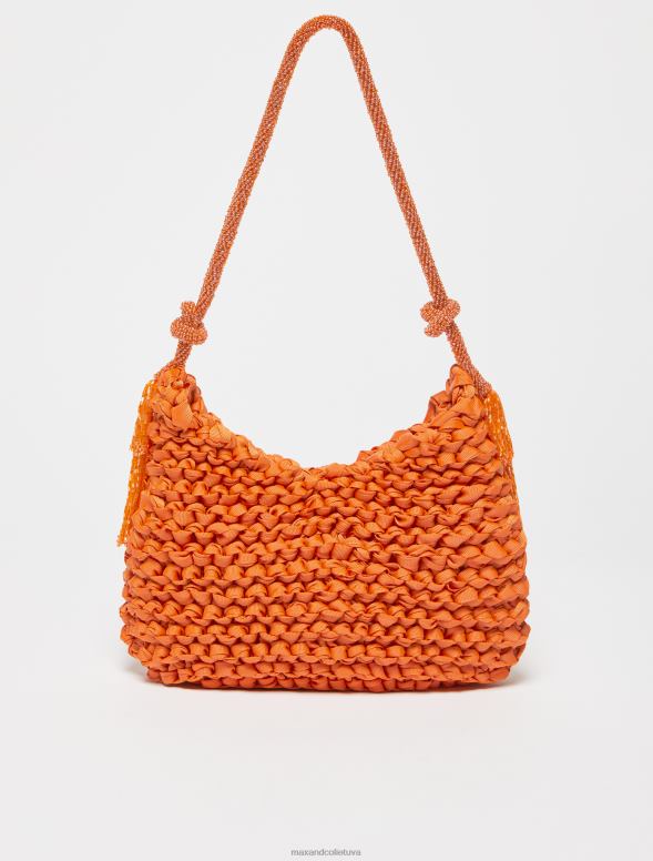 piederums 8VJP1008 apelsīns adīta mini soma ar pērlītēm sievietes MAX&Co.