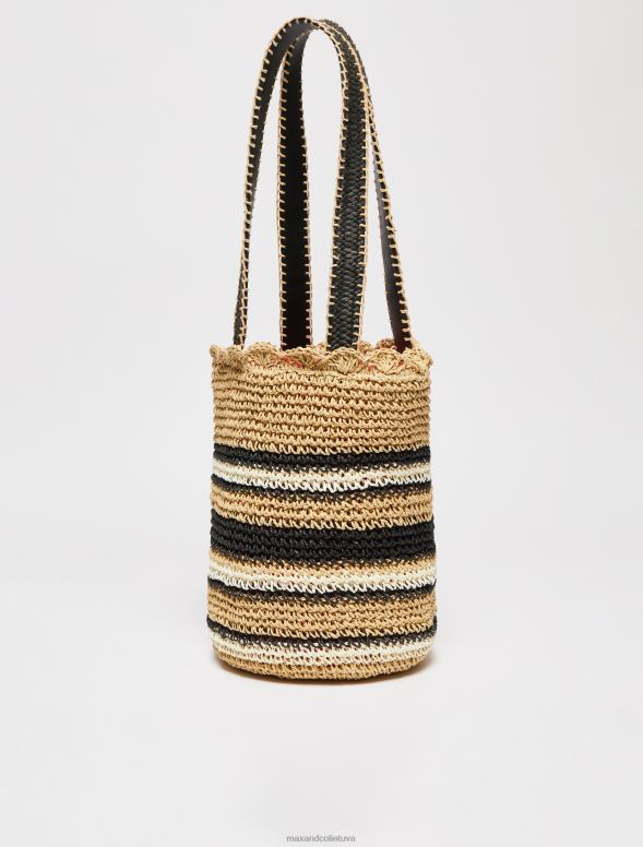 piederums 8VJP1011 bēšs austa rafijas kausa soma sievietes MAX&Co.