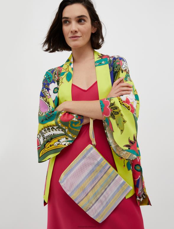 piederums 8VJP1020 rozā mazs svītrains audekla maciņš sievietes MAX&Co.