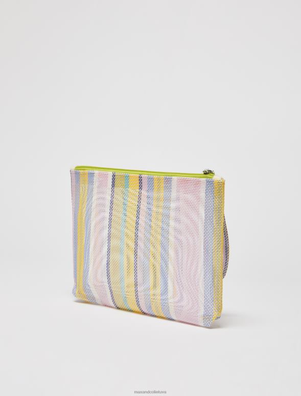 piederums 8VJP1020 rozā mazs svītrains audekla maciņš sievietes MAX&Co.