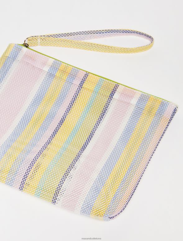 piederums 8VJP1020 rozā mazs svītrains audekla maciņš sievietes MAX&Co.