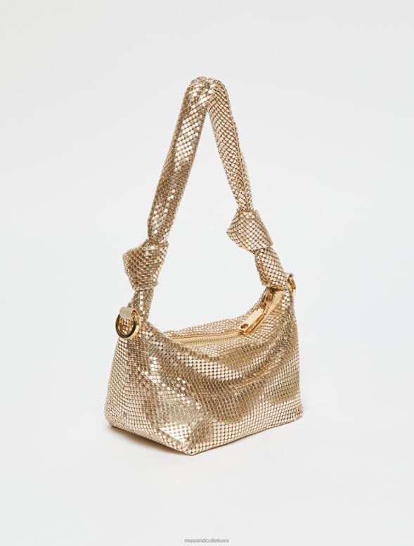 piederums 8VJP1021 zelts metāla sieta ballīšu soma sievietes MAX&Co.