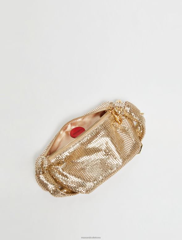 piederums 8VJP1021 zelts metāla sieta ballīšu soma sievietes MAX&Co.