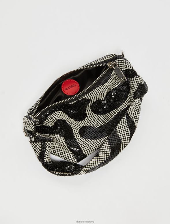 piederums 8VJP1022 bēšs metāla sieta ballīšu soma sievietes MAX&Co.