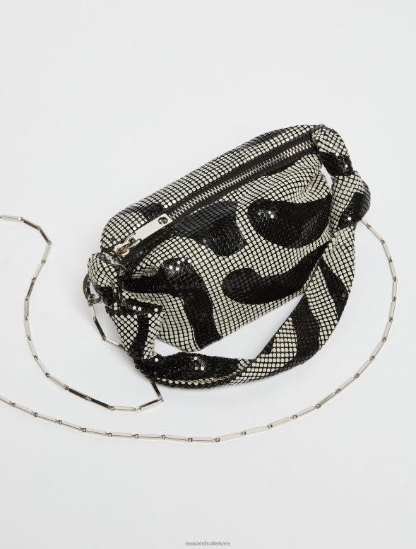 piederums 8VJP1022 bēšs metāla sieta ballīšu soma sievietes MAX&Co.