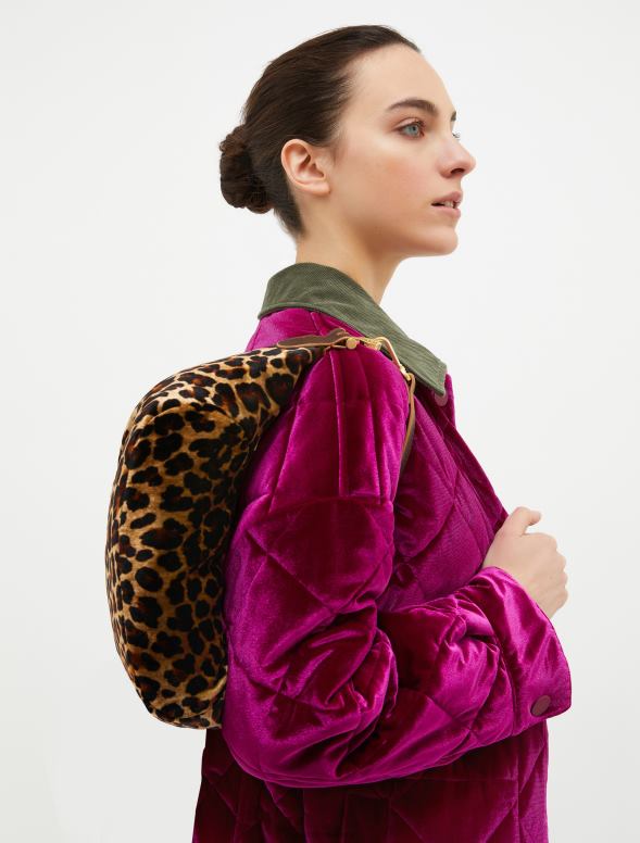 piederums 8VJP1027 brūns animalier samta klaiņojošo soma sievietes MAX&Co.