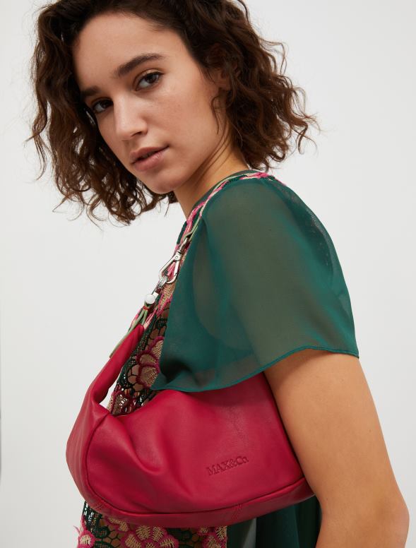 piederums 8VJP987 bordo nappa ādas apskāvienu soma sievietes MAX&Co.