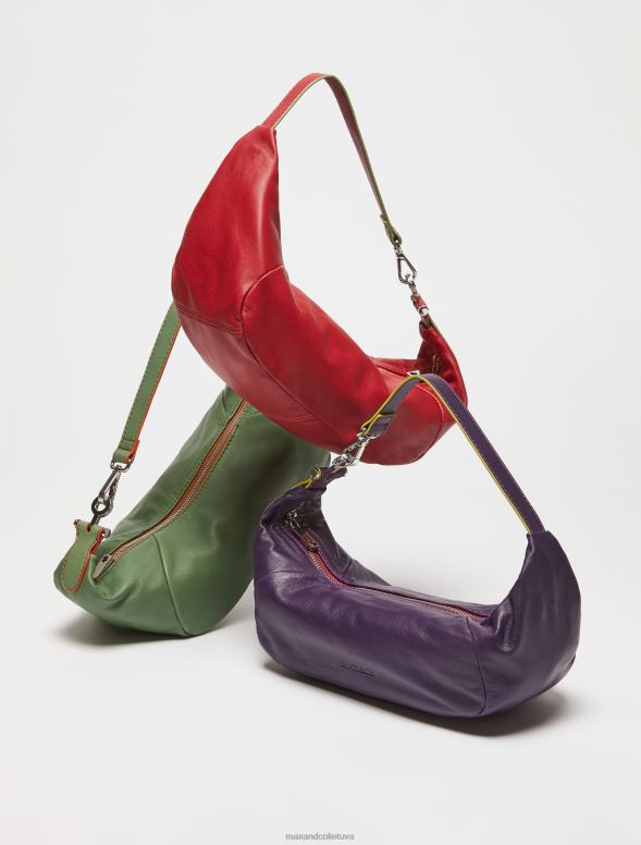 piederums 8VJP988 zaļš nappa ādas apskāvienu soma sievietes MAX&Co.