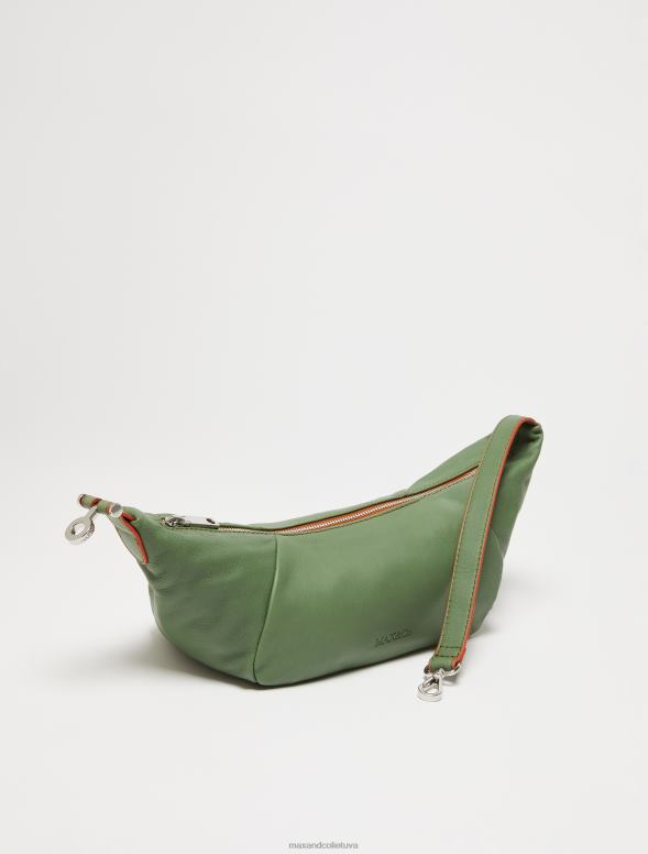 piederums 8VJP988 zaļš nappa ādas apskāvienu soma sievietes MAX&Co.