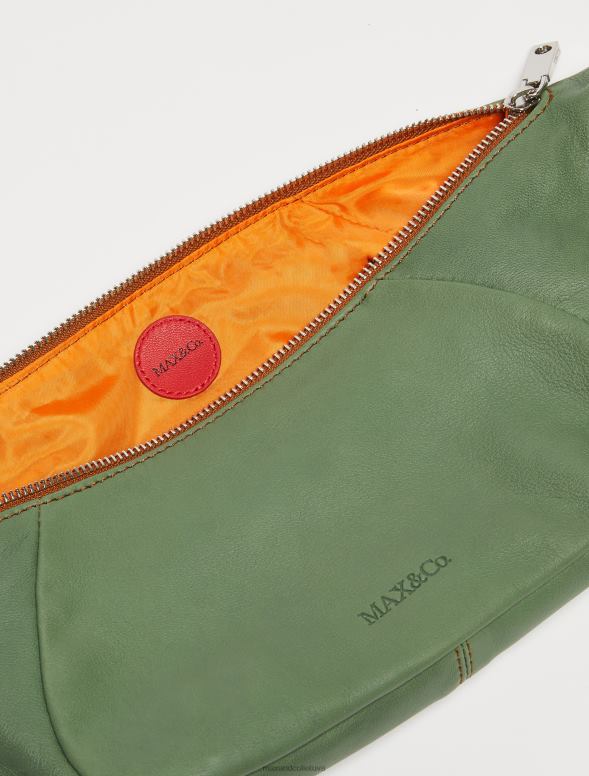 piederums 8VJP988 zaļš nappa ādas apskāvienu soma sievietes MAX&Co.