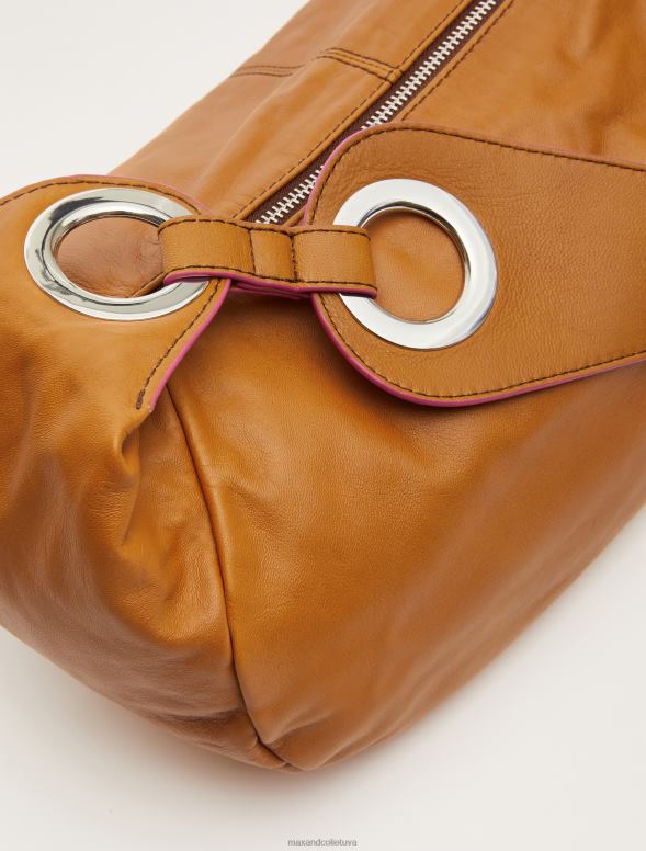 piederums 8VJP991 iedegums nappa ādas maksi soma sievietes MAX&Co.