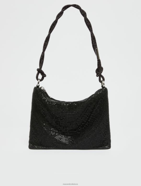 piederums 8VJP992 melns rhinestone sajūgs sievietes MAX&Co.