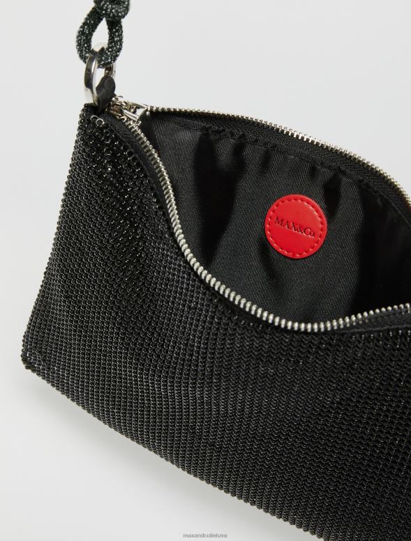 piederums 8VJP992 melns rhinestone sajūgs sievietes MAX&Co.