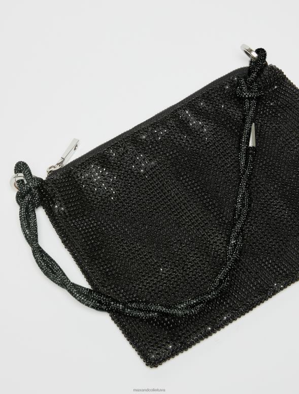 piederums 8VJP992 melns rhinestone sajūgs sievietes MAX&Co.