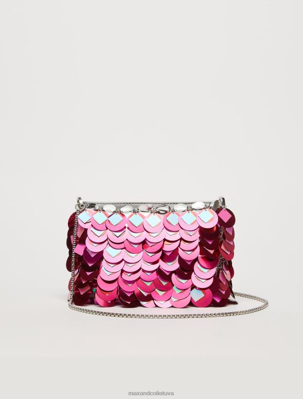 piederums 8VJP999 rozā vizuļota plecu soma sievietes MAX&Co.